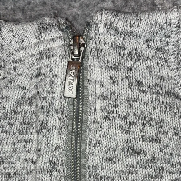 Ariat Gray Zip Up Hooded Jacket Small | Cozy Athleisure Lightweight Hoodie - Picture 4 of 7